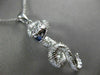 ESTATE LARGE .31CT DIAMOND & AAA SAPPHIRE 14KT WHITE GOLD SNAKE FLOATING PENDANT