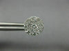 ESTATE LARGE 1.0CT DIAMOND 14KT WHITE GOLD SOLITAIRE HALO CLUSTER STUD EARRINGS