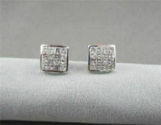 ESTATE 14KT GOLD .50CT PRINCESS DIAMOND STUD EARRINGS F-G VS SIMPLY THE BEST!