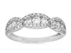ESTATE .77CT DIAMOND 14KT WHITE GOLD 3D 3 STONE INFINITY LOVE ANNIVERSARY RING