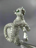EXTRA LARGE 4.61CT DIAMOND & AAA TSAVORITE 18KT WHITE GOLD 3D TIGER PANTHER RING