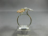 ESTATE LARGE .58CT ROUND DIAMOND 14K WHITE YELLOW & ROSE GOLD 3D FLOWER FUN RING