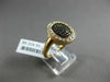 ESTATE .48CT DIAMOND & ORANGE SAPPHIRE 18KT ROSE & BLACK GOLD PAVE PROMISE RING