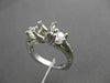 ESTATE .90CT DIAMOND 14K WHITE GOLD 3 STONE SEMI MOUNT 3D ENGAGEMENT RING #17613