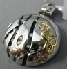 .84CT WHITE & FANCY YELLOW DIAMOND & ENAMEL 18K TRI COLOR GOLD 3D FLOWER PENDANT