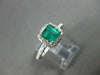 ESTATE 1.31CT AAA EMERALD & DIAMOND 14KT WHITE GOLD HALO ENGAGEMENT RING #22244