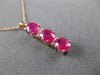 ESTATE 1.25CT DIAMOND & AAA RUBY 14KT ROSE GOLD 3D PAST PRESENT FUTURE PENDANT