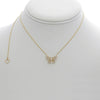ESTATE .22CT DIAMOND 14K YELLOW GOLD 3D CLASSIC BUTTERFLY FILIGREE LOVE NECKLACE