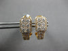 1.42CT DIAMOND 18K ROSE GOLD ROUND CLUSTER RECTANGULAR UMBRELLA HANGING EARRINGS