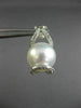 ESTATE LARGE .4CT DIAMOND & AAA SOUTH SEA PEARLS 18K WHITE GOLD HANGING EARRINGS
