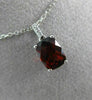 ESTATE 1.11CT DIAMOND & AAA GARNET 14KT WHITE GOLD 3D CUSHION FLOATING PENDANT