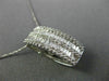 ESTATE WIDE .92CT ROUND & BAGUETTE DIAMOND 18K WHITE GOLD 3D RECTANGULAR PENDANT