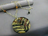 ESTATE DESIGNER 14K Y GOLD LARGE MURANO GLASS HANGING LARIAT NECKLACE 20" #2693