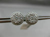 ESTATE LARGE .77CT ROUND DIAMOND 18KT WHITE GOLD 3D CLUSTER HALO STUD EARRINGS