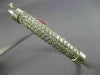 ESTATE 1.15CT DIAMOND 14KT WHITE GOLD 3D CLASSIC MULTI ROW PAVE BANGLE BRACELET