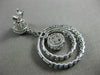 ESTATE LARGE 4.03 DIAMOND 14KT WHITE GOLD 3D CIRCULAR FLOWER HANGING EARRINGS