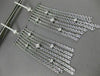ESTATE LARGE .80CT DIAMOND 14K WHITE GOLD BY THE YARD MULTI ROW HANGING EARRINGS