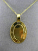 ESTATE 18KT YELLOW GOLD 3D OVAL ENGRAVEABLE FLOATING PENDANT & CHAIN #24998