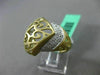 ESTATE LARGE .29CT DIAMOND 18KT TWO TONE GOLD 3D HANDCRAFTED FILIGREE MATTE RING