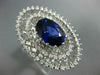 ESTATE EXTRA LARGE 5.45CT DIAMOND & AAA SAPPHIRE 14KT WHITE GOLD OVAL RING #2383