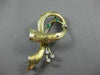 ANTIQUE LARGE DIAMOND & AAA EMERALD 18KT 2 TONE GOLD MUSICAL NOTE BROOCH #22500