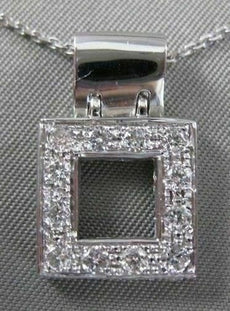 ESTATE .77CTW DIAMOND 14KT WHITE GOLD SQUARE OPEN WINDOW FILIGREE PENDANT #17404