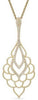 ESTATE 0.25CT DIAMOND 14KT WHITE GOLD CLASSIC OPEN FLOWER TEAR DROP FUN PENDANT
