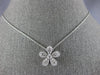 ESTATE .54CT DIAMOND 18KT WHITE GOLD 3D FLOWER SOLITAIRE FLOATING PENDANT