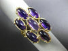 ANTIQUE LARGE 10CT DIAMOND & AAA AMETHYST 14K YELLOW GOLD MULTI OVAL RING #26404