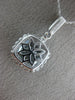 ESTATE LARGE 3.12CT DIAMOND & AAA AQUAMARINE 14KT WHITE GOLD FILIGREE PENDANT