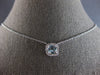 1.04CT DIAMOND & AAA AQUAMARINE 14KT WHITE GOLD 3D CUSHION & ROUND LOVE NECKLACE