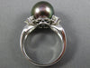 ESTATE .75CT DIAMOND & AAA TAHITIAN PEARL PLATINUM ROUND & PEAR SHAPE LOVE RING