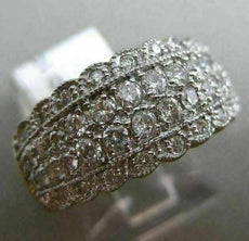 ESTATE LARGE 1.0CT DIAMOND 14KT YELLOW GOLD MULTI ROW FILIGREE ANNIVERSARY RING