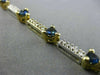 ESTATE 5.04CT DIAMOND & AAA TRILLION SAPPHIRE 14KT TWO TONE GOLD TENNIS BRACELET