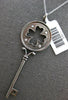 .09CT DIAMOND 14KT WHITE GOLD ETOLIE FOUR LEAF CLOVER KEY TO YOUR HEART PENDANT