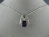 LARGE 2.20CT DIAMOND & AAA AMETHYST 14K WHITE GOLD 3D CUSHION TRIANGULAR PENDANT