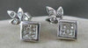 ESTATE 1.02CTW PRINCESS DIAMOND 14K WHITE GOLD HANGING EARRINGS F/G VVS/VS #3553