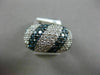 ESTATE LARGE 3.49CT WHITE BLUE DIAMOND 18K WHITE GOLD MULTI ROW ANNIVERSARY RING
