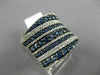 ESTATE LARGE 2.14CT DIAMOND & SAPPHIRE 14KT WHITE GOLD MULTI ROW COCKTAIL RING