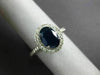 ESTATE 1.90CT DIAMOND & AAA OVAL SAPPHIRE 14K WHITE GOLD 3D HALO ENGAGEMENT RING
