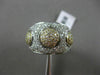 ESTATE WIDE 1.28CT DIAMOND 18KT WHITE & YELLOW GOLD 3D PAVE ETOILE FUN RING