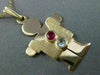 ESTATE LARGE .50CT AQUAMARINE & RUBY 14KT YELLOW GOLD 3D BABY BOY PENDANT #25193