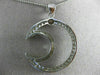 ANTIQUE LARGE .80CT DIAMOND 14K WHITE GOLD OPEN CLASSIC HALF MOON PENDANT #16072
