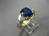 ESTATE LARGE 5.20CT DIAMOND & SAPPHIRE 18KT YELLOW GOLD 3 STONE ENGAGEMENT RING