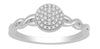 ESTATE .10CT DIAMOND 14KT WHITE GOLD 3D ROUND CLASSIC CLUSTER INFINITY LOVE RING