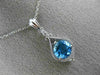 ESTATE 1.54CT DIAMOND & AAA BLUE TOPAZ 14KT WHITE GOLD MILGRAIN FILIGREE PENDANT