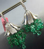 LARGE 20.18CT DIAMONDS & AAA EMERALD 18KT WHITE GOLD CHANDELIER HANGING EARRINGS