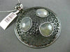 ESTATE .89CT DIAMOND & GREEN AVENTURINE 14K BLACK GOLD FILIGREE CIRCULAR PENDANT