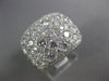 ESTATE LARGE 3.16CT DIAMOND 18K WHITE GOLD ROUND MULTI ROW ANNIVERSARY LOVE RING