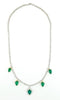 LARGE 13.51CT DIAMOND & AAA EMERALD 18KT 2 TONE GOLD TRAPEZOID & ROUND NECKLACE